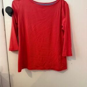Talbots Red Boxy 3/4 Sleeve Blouse